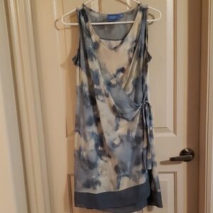 Simply Vera Vera Wang Asymmetrical Blue and Cream Dress